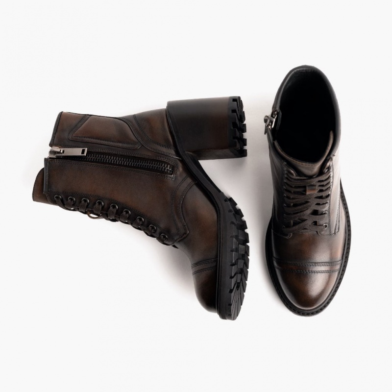 Thursday Boots Rebel Zip-Up Stiefeletten Damen Dunkelbraun | Österreich-24760HREO