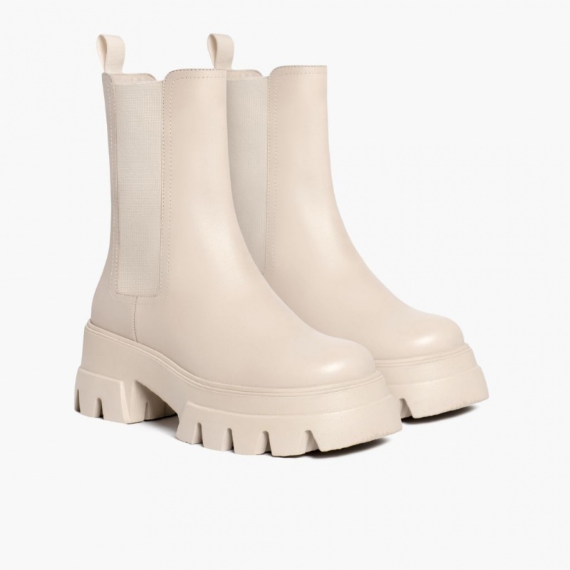 Thursday Boots Reign Chunky Outsole Chelsea Stiefel Damen Weiß | Österreich-89602SDKV