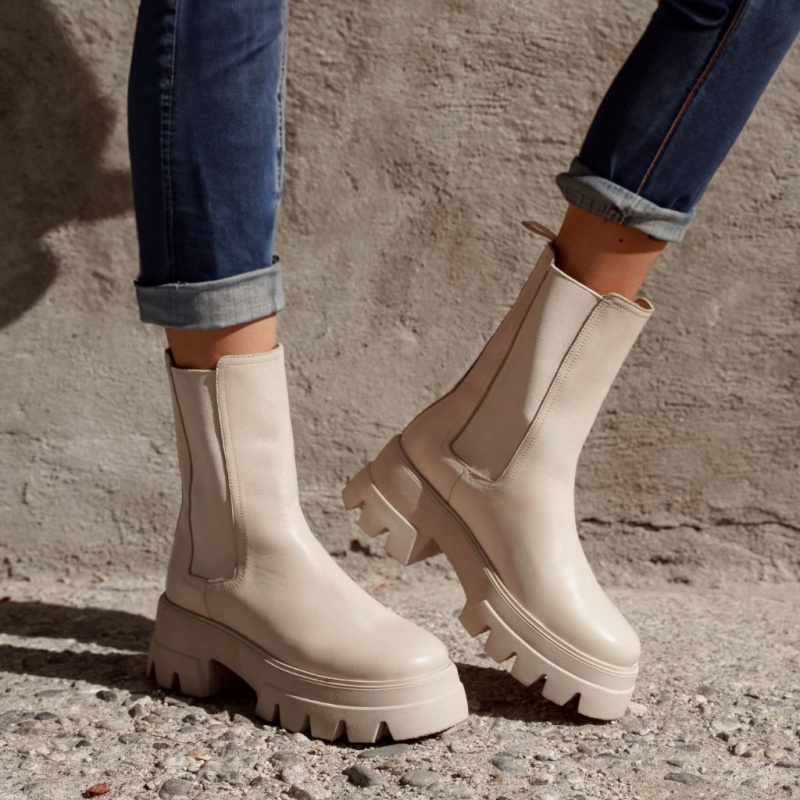 Thursday Boots Reign Chunky Outsole Chelsea Stiefel Damen Weiß | Österreich-89602SDKV