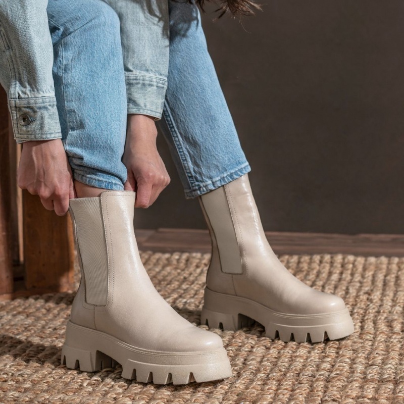 Thursday Boots Reign Chunky Outsole Chelsea Stiefel Damen Weiß | Österreich-89602SDKV