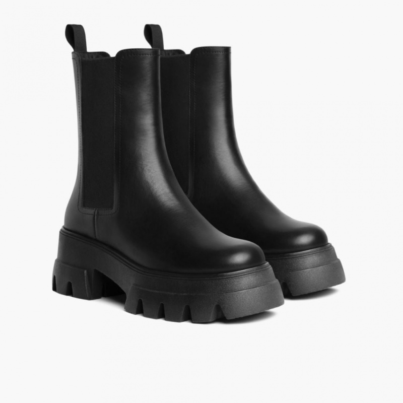 Thursday Boots Reign Chunky Outsole Chelsea Stiefel Damen Schwarz | Österreich-41372TQFS