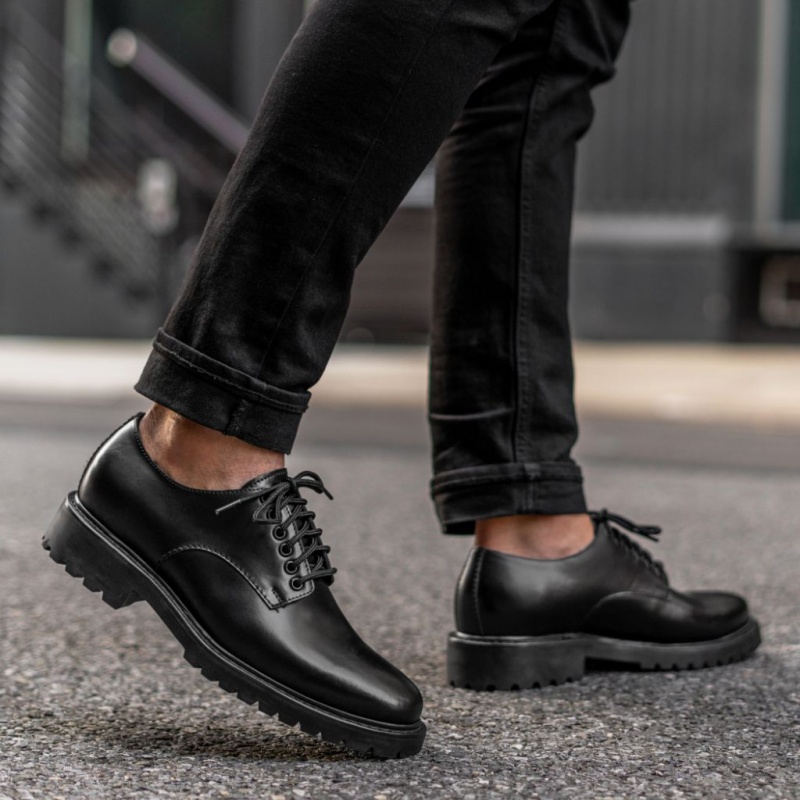 Thursday Boots Renegade Lederschuhe Herren Schwarz | Österreich-96421MIEB