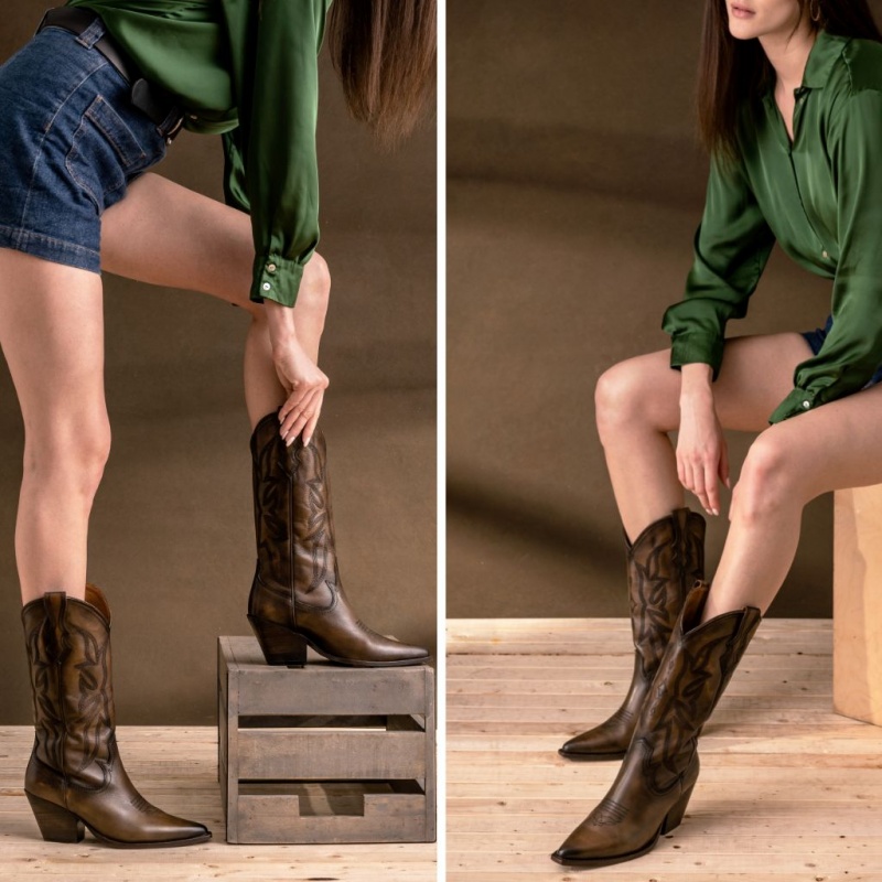 Thursday Boots Rodeo Cowboystiefel Damen Dunkelbraun | Österreich-94130IPEZ