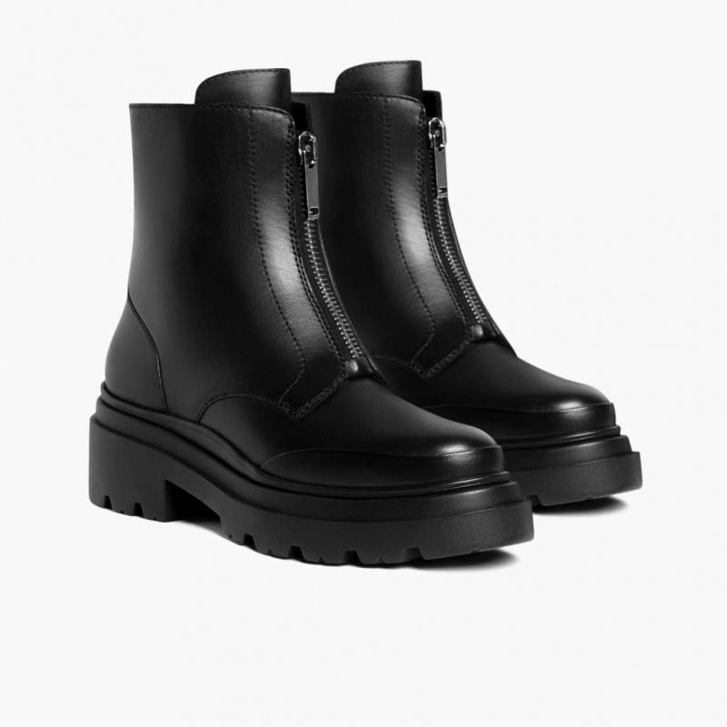 Thursday Boots Ryder Plattform Zip-Up Stiefeletten Damen Schwarz | Österreich-51489VZKB