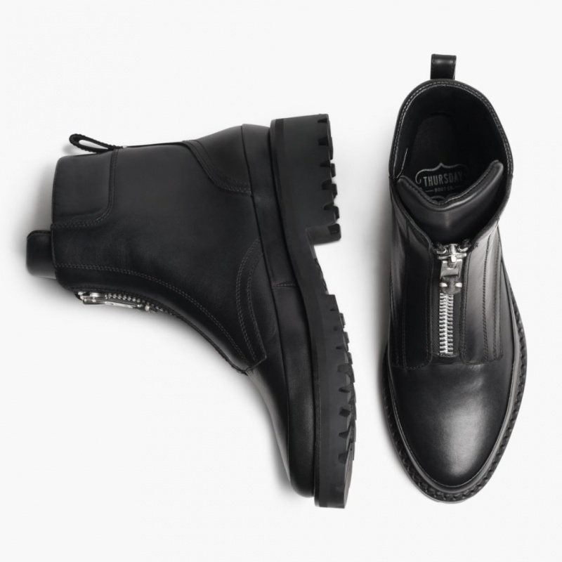 Thursday Boots Ryder Zip-Up Stiefeletten Damen Schwarz | Österreich-92103DHOF