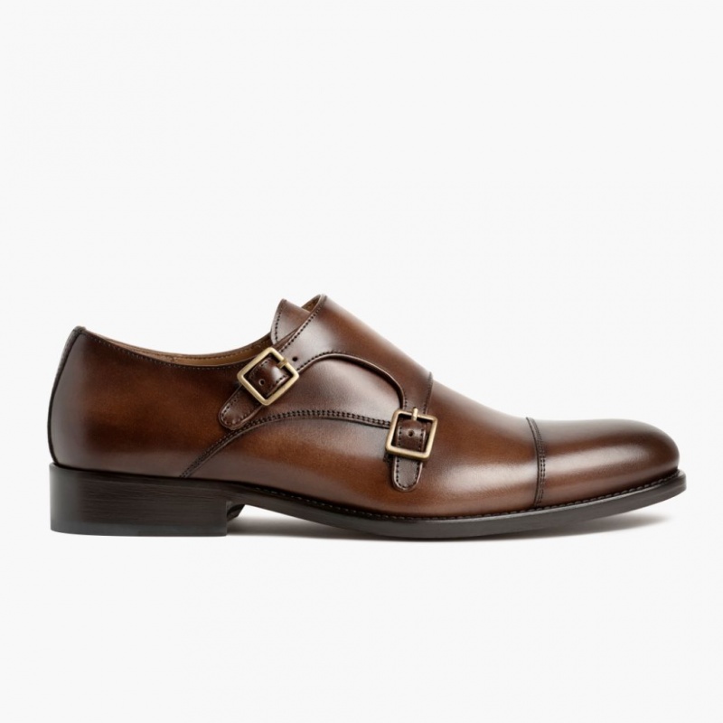 Thursday Boots Saint Double Monk Lederschuhe Herren Dunkelbraun | Österreich-28091PTJN