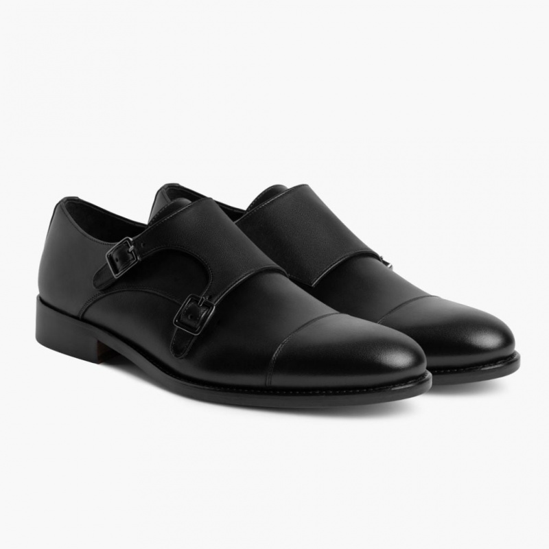 Thursday Boots Saint Double Monk Riemen Lederschuhe Herren Schwarz | Österreich-82074SAUY