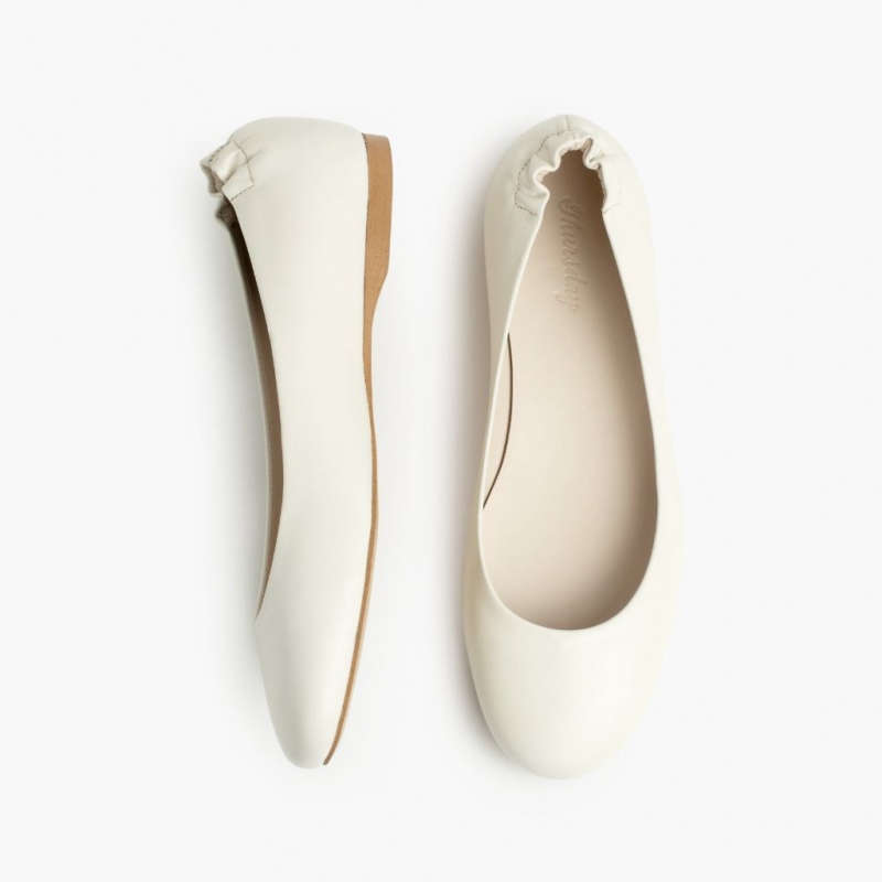 Thursday Boots Scrunch Ballerinas Damen Weiß | Österreich-07546SJXQ