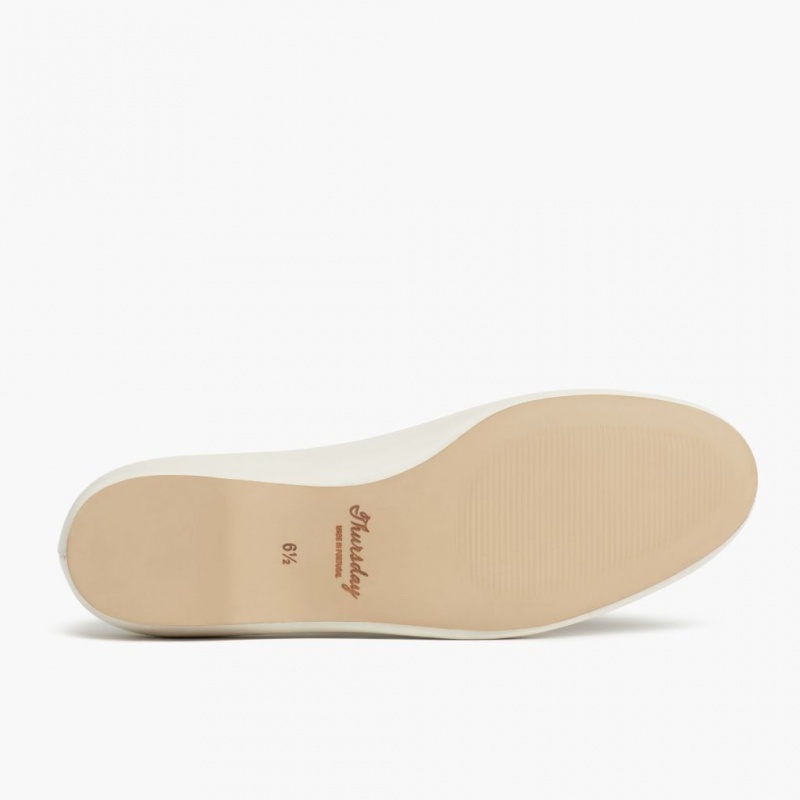 Thursday Boots Scrunch Ballerinas Damen Weiß | Österreich-07546SJXQ