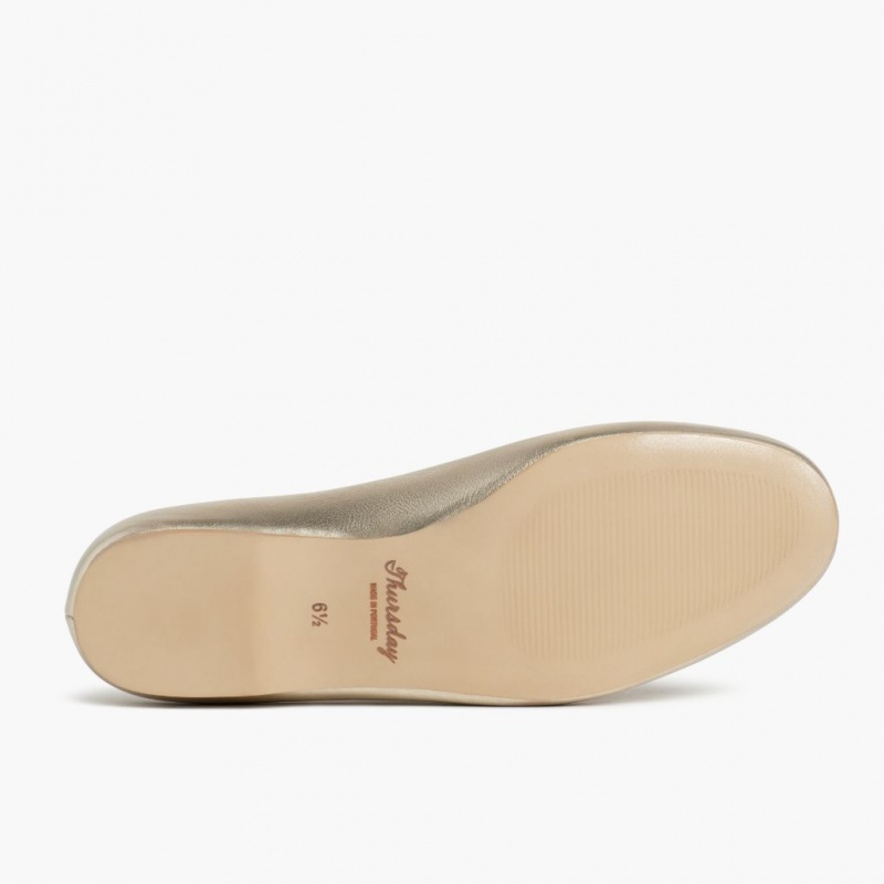 Thursday Boots Scrunch Ballerinas Damen Hellgold | Österreich-13579QSBG