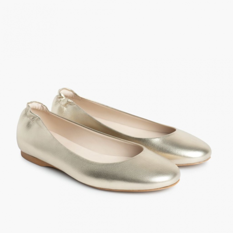 Thursday Boots Scrunch Ballerinas Damen Hellgold | Österreich-13579QSBG
