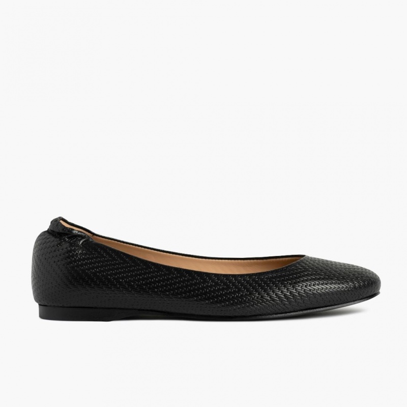 Thursday Boots Scrunch Ballerinas Damen Schwarz | Österreich-63521TYBR