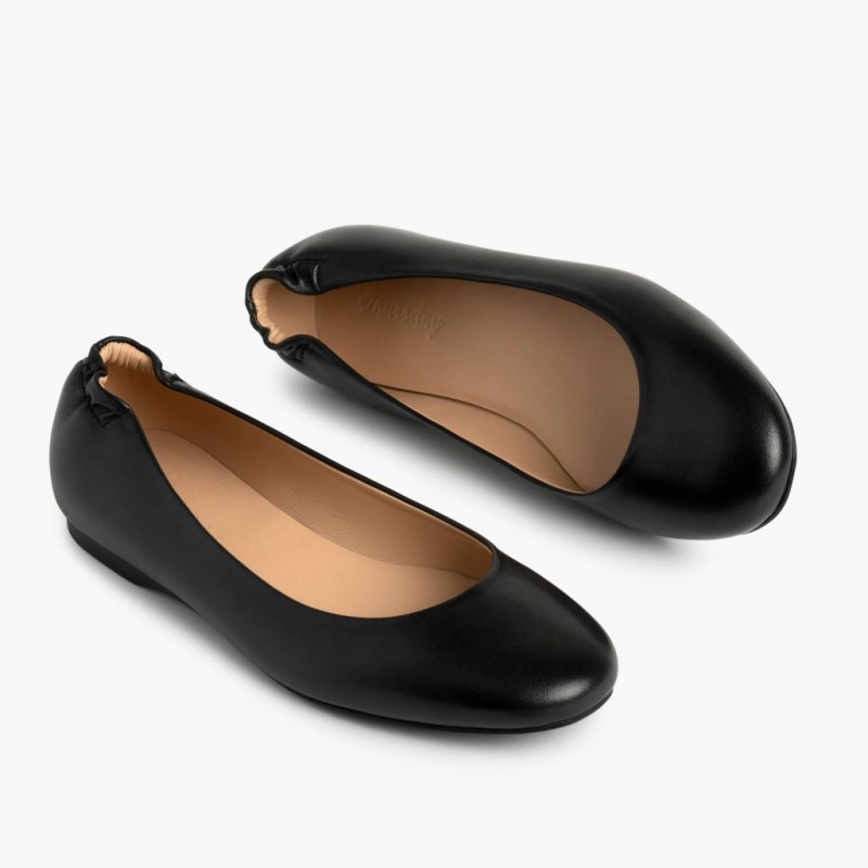 Thursday Boots Scrunch Ballerinas Damen Schwarz | Österreich-97862XAZY