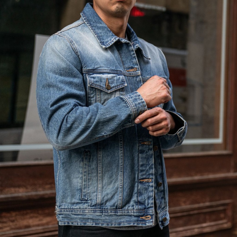 Thursday Boots Selvedge Denim Trucker Jacken Herren Blau | Österreich-75089UKAL