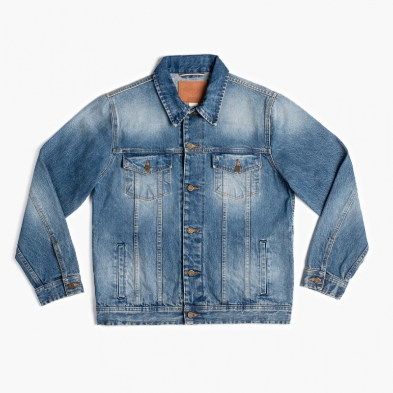 Thursday Boots Selvedge Denim Trucker Jacken Herren Blau | Österreich-75089UKAL