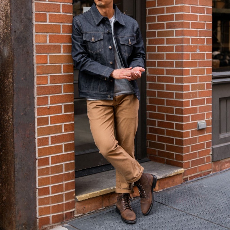 Thursday Boots Selvedge Raw Denim Trucker Jacken Herren Dunkelblau | Österreich-59716ONFJ