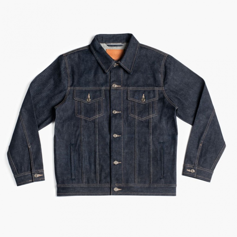 Thursday Boots Selvedge Raw Denim Trucker Jacken Herren Dunkelblau | Österreich-59716ONFJ