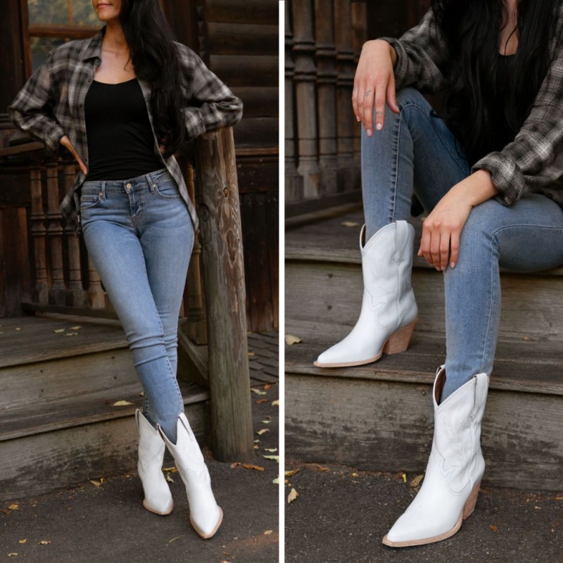 Thursday Boots Sierra Cowboystiefel Damen Weiß | Österreich-25398XMSB
