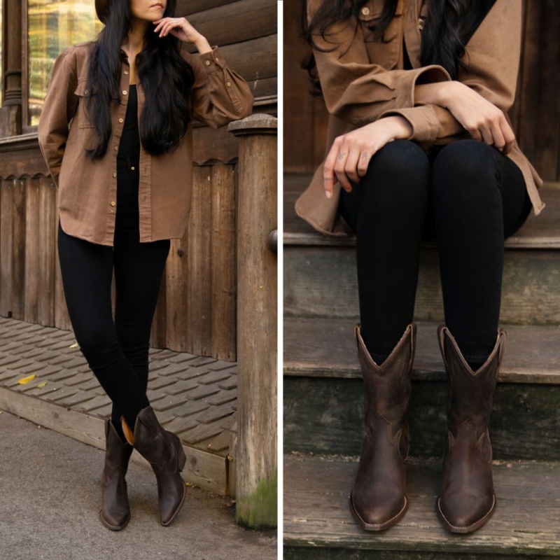 Thursday Boots Sierra Cowboystiefel Damen Dunkelbraun | Österreich-26458PGXK