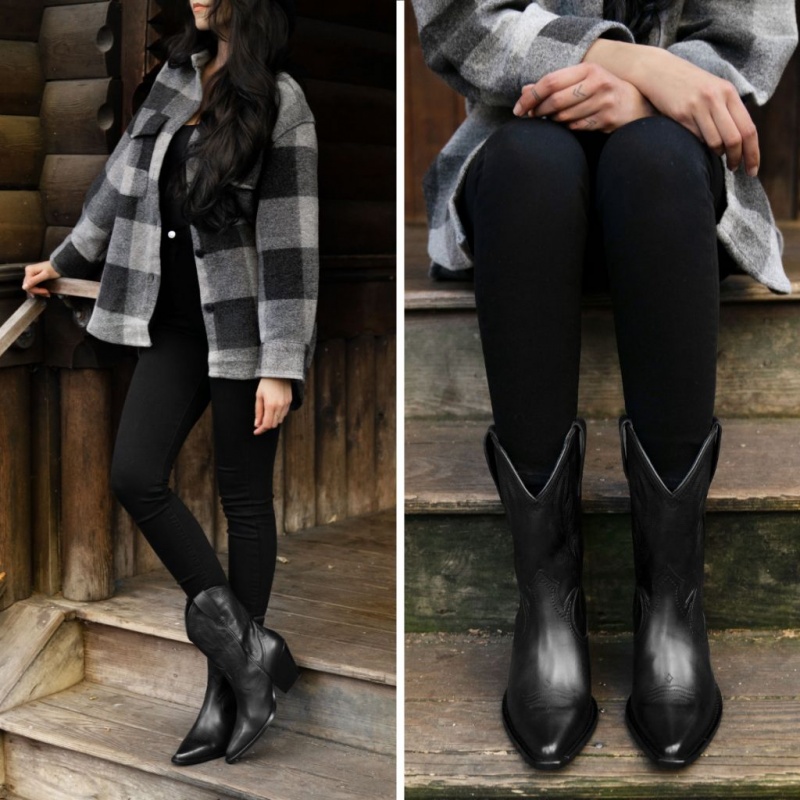 Thursday Boots Sierra Cowboystiefel Damen Schwarz | Österreich-25369QKNU