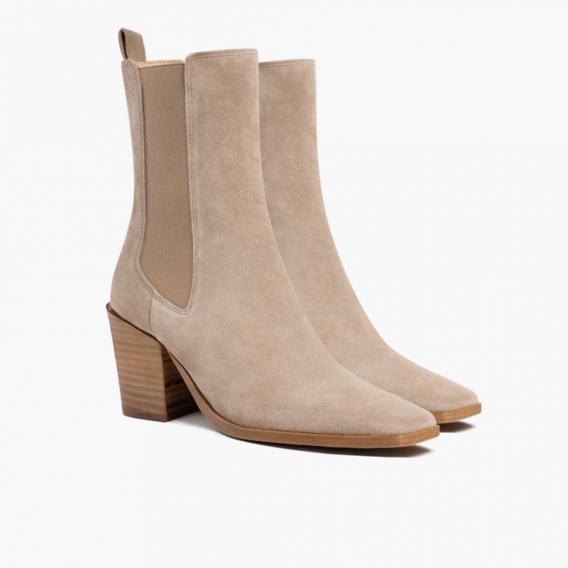 Thursday Boots Soho High Heel Chelsea Stiefel Damen Taupe | Österreich-84709BFHU