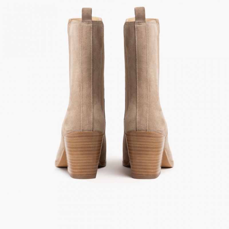 Thursday Boots Soho High Heel Chelsea Stiefel Damen Taupe | Österreich-84709BFHU