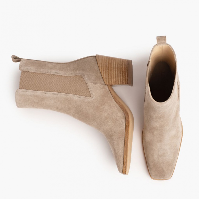 Thursday Boots Soho High Heel Chelsea Stiefel Damen Taupe | Österreich-84709BFHU