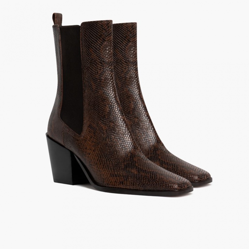 Thursday Boots Soho High Heel Chelsea Stiefel Damen Schokolade | Österreich-85029ZBHA