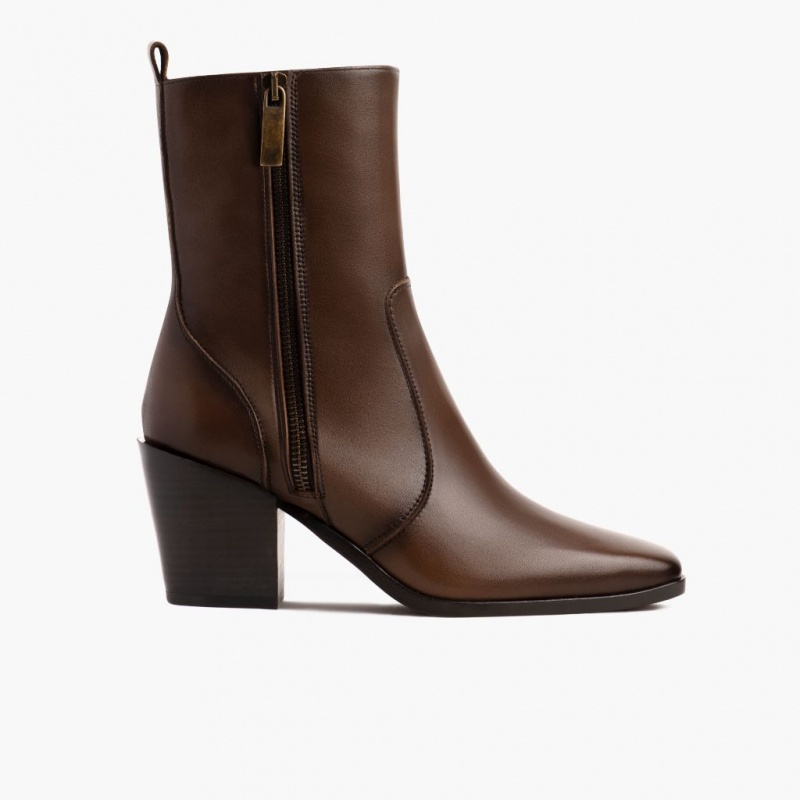 Thursday Boots Soho High Heel Zip-Up Stiefeletten Damen Schokolade | Österreich-80914CMUK