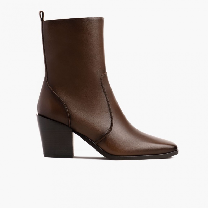 Thursday Boots Soho High Heel Zip-Up Stiefeletten Damen Schokolade | Österreich-80914CMUK