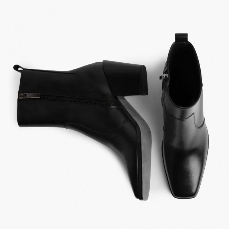 Thursday Boots Soho High Heel Zip-Up Stiefeletten Damen Schwarz | Österreich-09214YPHU