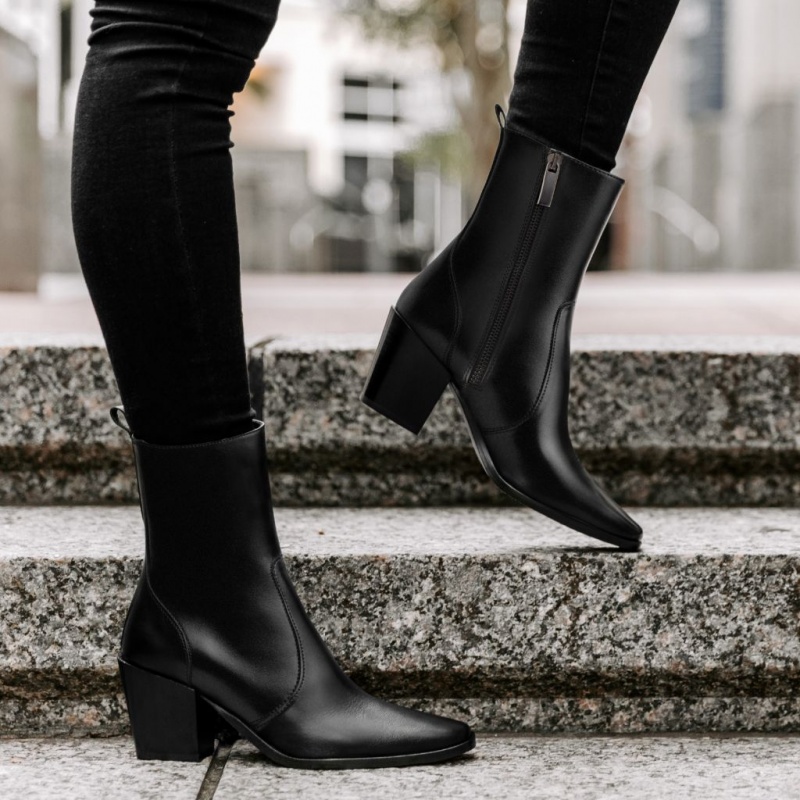 Thursday Boots Soho High Heel Zip-Up Stiefeletten Damen Schwarz | Österreich-09214YPHU