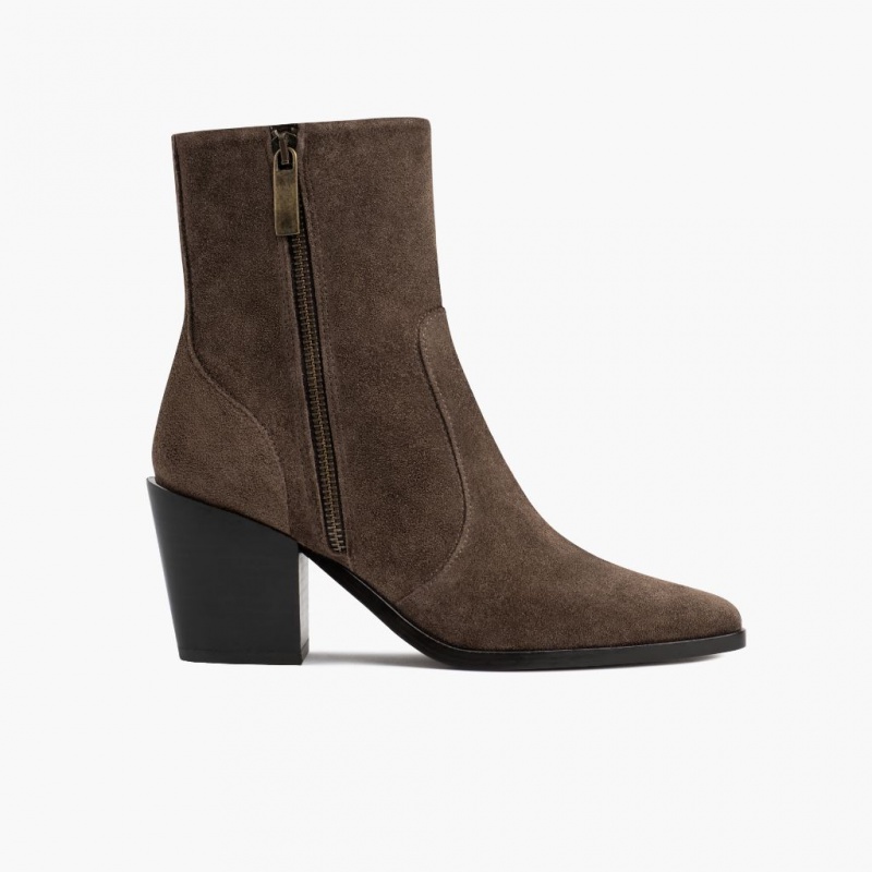 Thursday Boots Soho High Heel Zip-Up Stiefeletten Damen Dunkelbraun | Österreich-61392DGWY