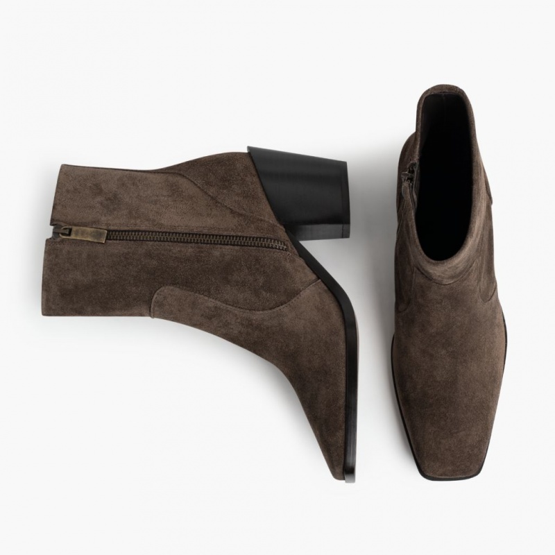 Thursday Boots Soho High Heel Zip-Up Stiefeletten Damen Dunkelbraun | Österreich-61392DGWY