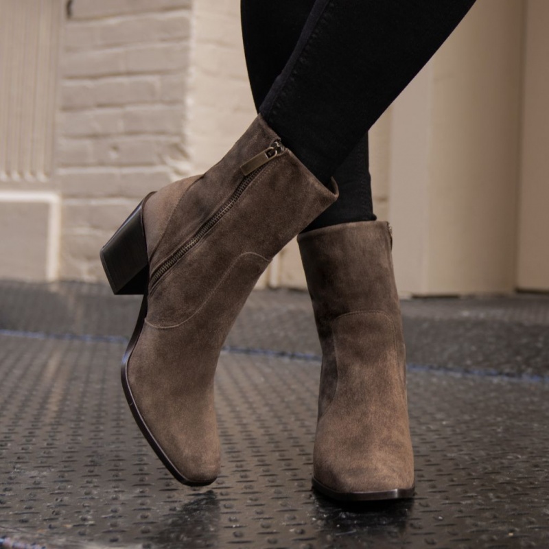 Thursday Boots Soho High Heel Zip-Up Stiefeletten Damen Dunkelbraun | Österreich-61392DGWY