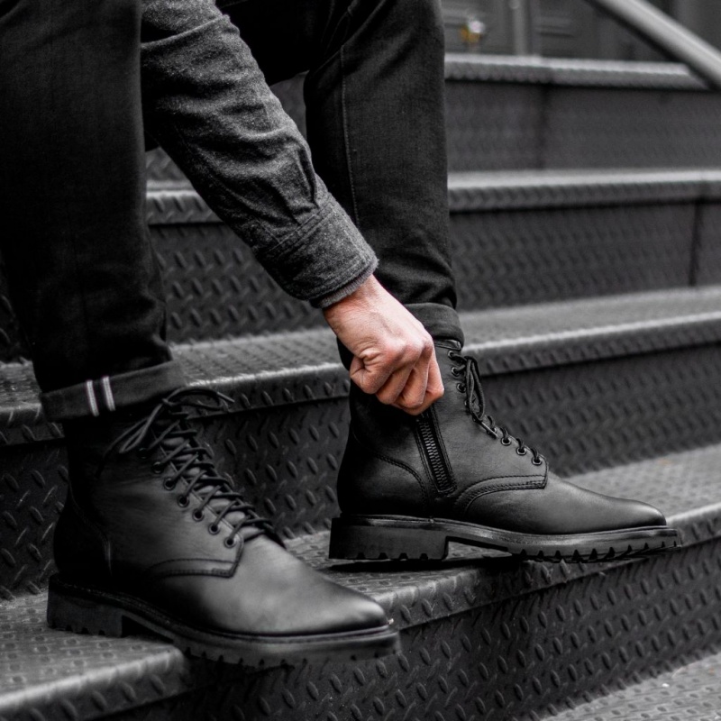 Thursday Boots Stomper Zip Schnürstiefel Herren Schwarz | Österreich-85361ZBDK