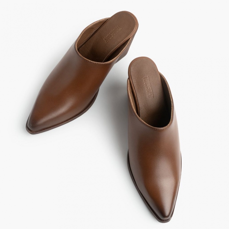 Thursday Boots Summer with 3 Heel Mule Damen Dunkelbraun | Österreich-13402RDFV