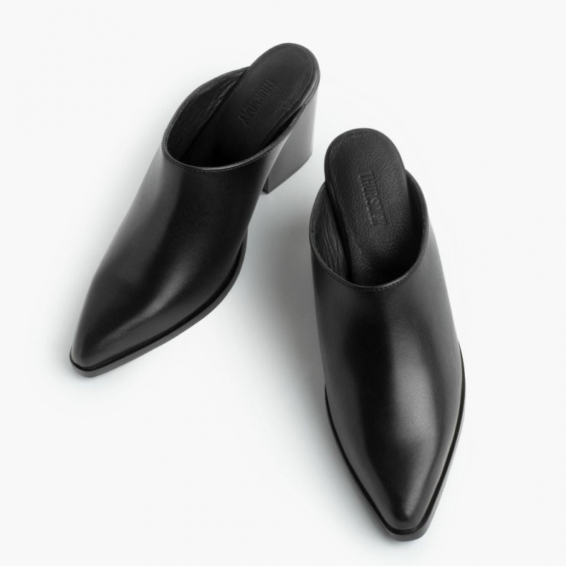 Thursday Boots Summer with 3 Heel Mule Damen Schwarz | Österreich-83156JRZW