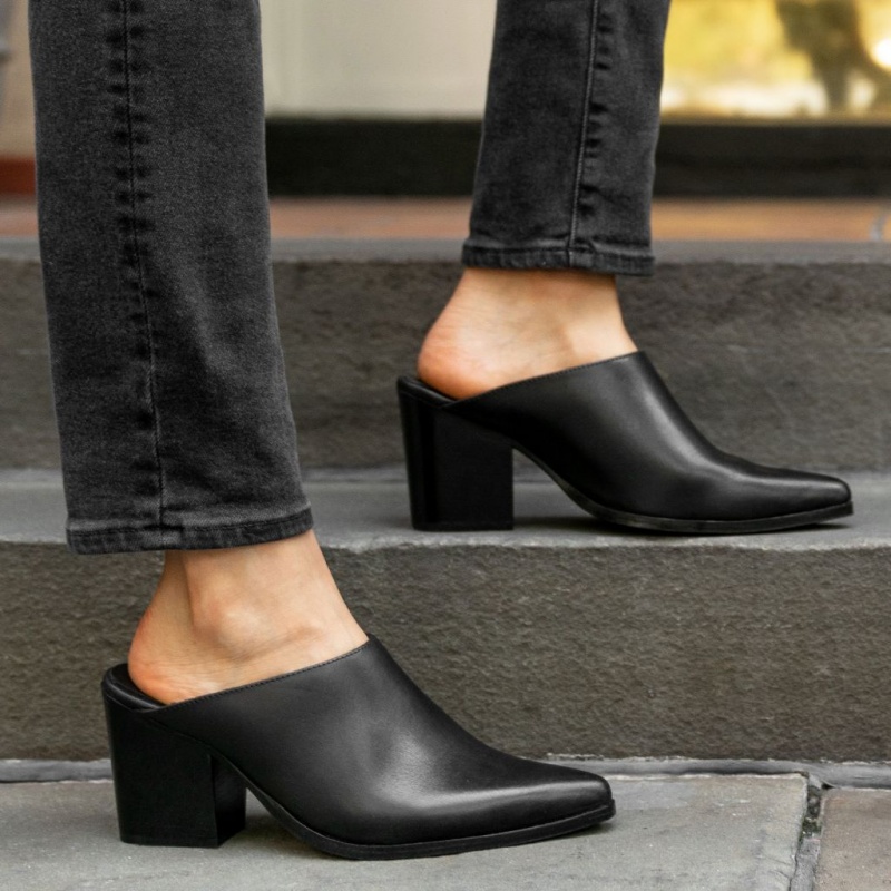 Thursday Boots Summer with 3 Heel Mule Damen Schwarz | Österreich-83156JRZW