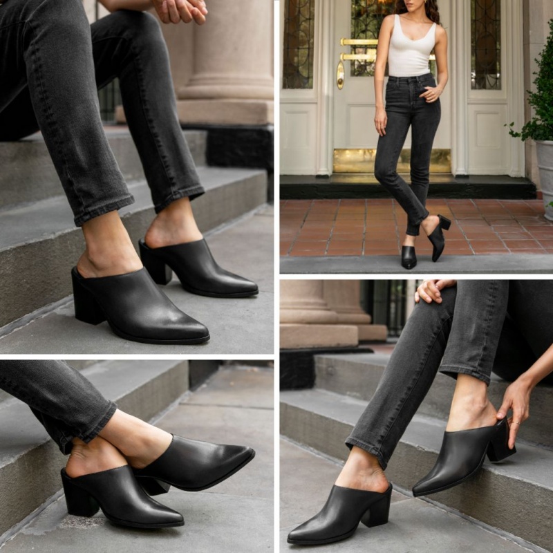 Thursday Boots Summer with 3 Heel Mule Damen Schwarz | Österreich-83156JRZW