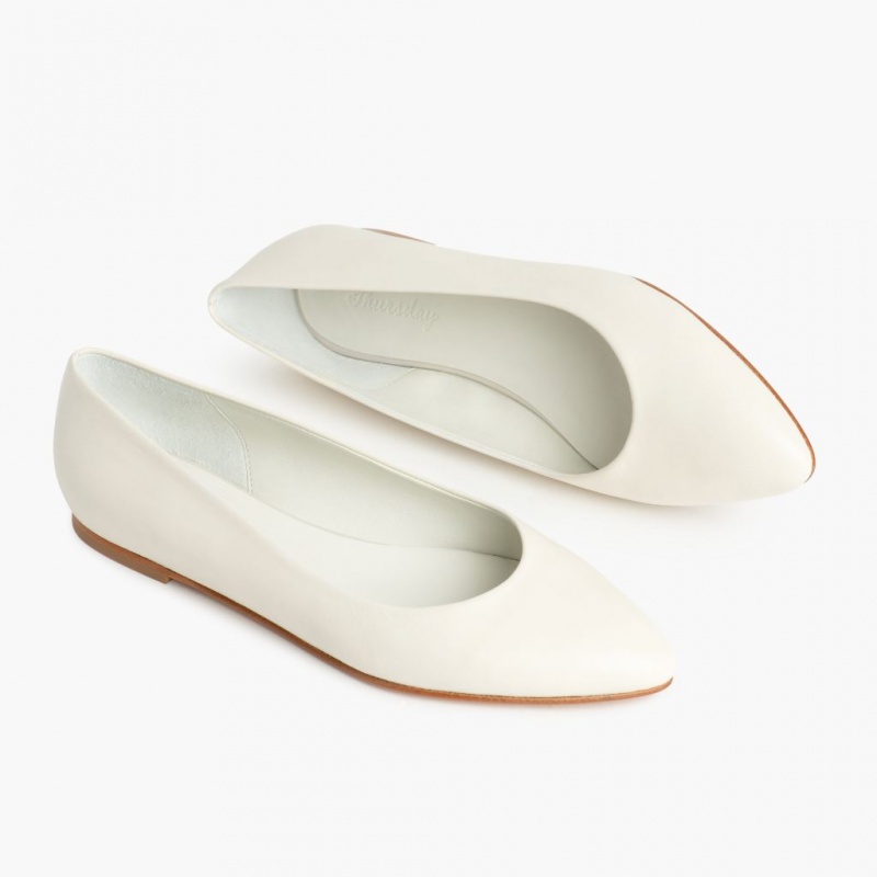 Thursday Boots Viva Ballerinas Damen Weiß | Österreich-24905POED