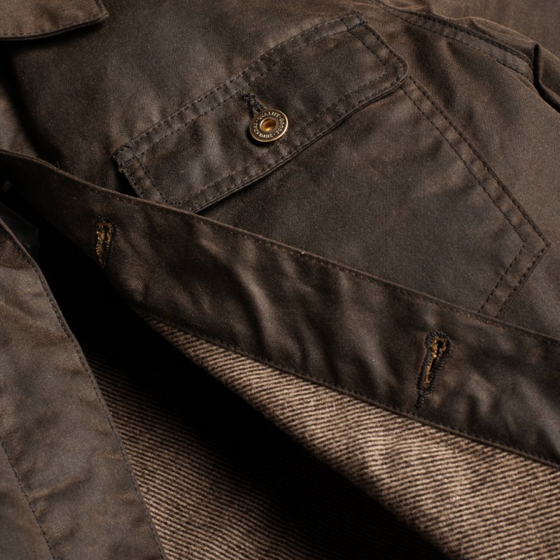 Thursday Boots Waxed Canvas Field Jacken Herren Dunkelolivgrün | Österreich-34901LDSU