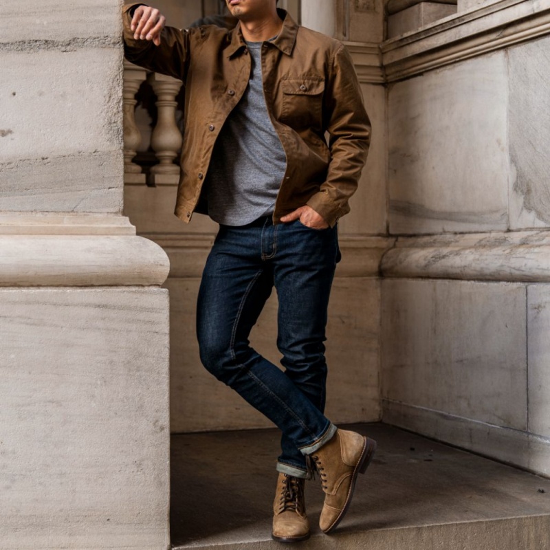 Thursday Boots Waxed Canvas Field Jacken Herren Dunkelbraun | Österreich-35108XTWE