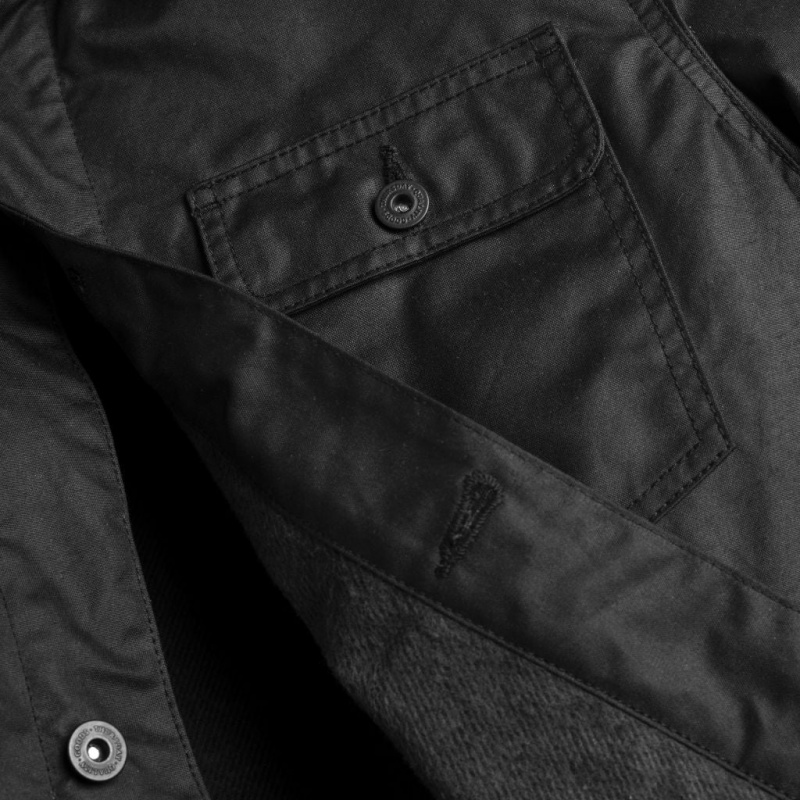 Thursday Boots Waxed Canvas Field Jacken Herren Schwarz | Österreich-87294FDEI