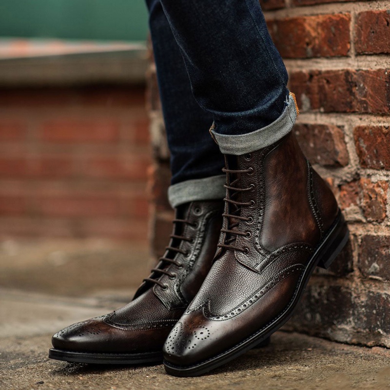 Thursday Boots Wingtip Schnürstiefel Herren Dunkelbraun | Österreich-74012XGUZ