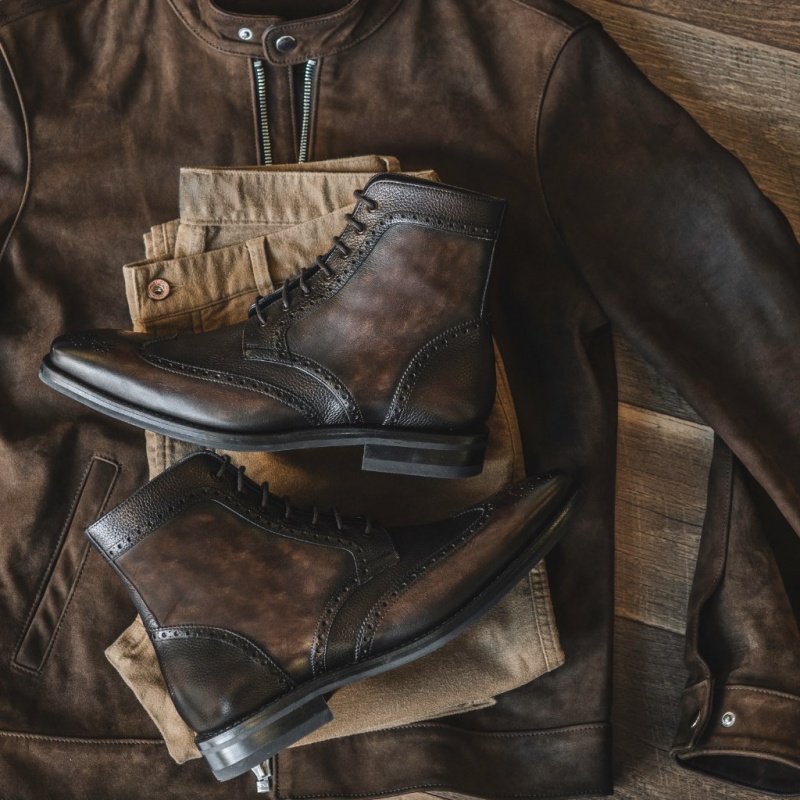 Thursday Boots Wingtip Schnürstiefel Herren Dunkelbraun | Österreich-74012XGUZ