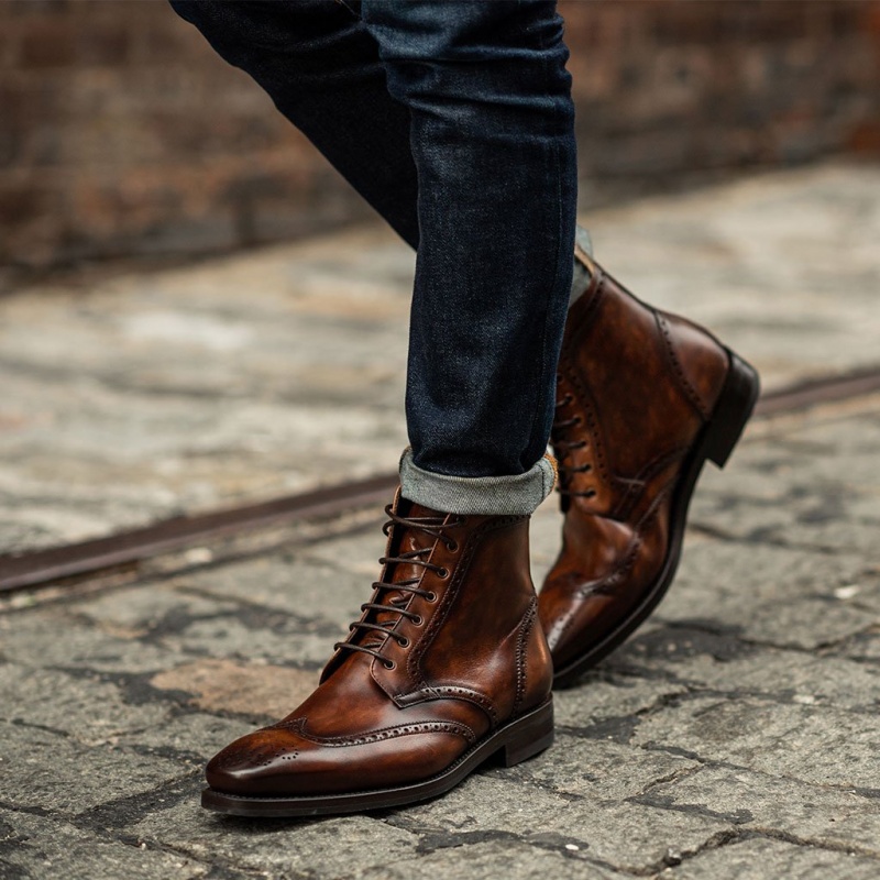 Thursday Boots Wingtip Schnürstiefel Herren Braun | Österreich-71324MDNW