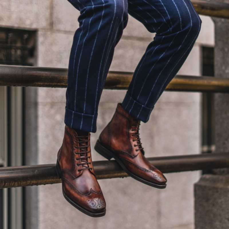 Thursday Boots Wingtip Schnürstiefel Herren Braun | Österreich-71324MDNW