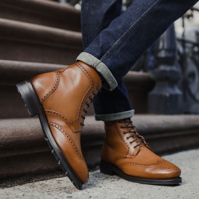 Thursday Boots Wingtip Schnürstiefel Herren Braun | Österreich-20984BHPT