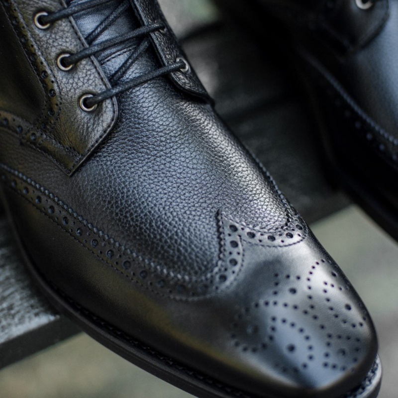 Thursday Boots Wingtip Schnürstiefel Herren Schwarz | Österreich-81674ICPD